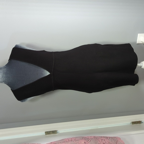 House of Harlow 1960 Luxe Essentials Black Ribbed Bodycon Dress - Picture 1 of 12